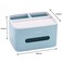 ALISSA 1 Pc Plastic Mulitifuncion Tissue Box (Blue) And 5 Pack Disposable Face Towel Storage Organizer Desktop Tissue Holder