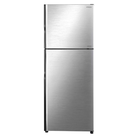 Hitachi 366L Net Capacity Top Mount Double Door Refrigerator Brilliant Silver- RVX500PUK9KBSL