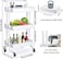Storage Trolley Cart 3 Tier Metal Rolling Utility Organizer Rack with Handle  for  Bathroom Kitchen Kids&rsquo; Room Laundry Room,White