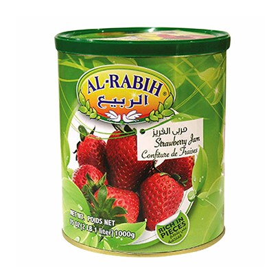 Buy Al Rabih Jam Strawberry Tin 1KG Online | Carrefour Lebanon