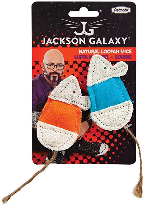 Buy Petmate Jackson Galaxy Natural Loofah Crackle Mice 2-Pack in UAE