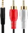 DKURVE&reg; 3.5mm to 2 RCA Male Plug to RCA Stereo Audio Video Male AUX Cable Cord, 3.5 mm to RCA AV Camcorder Video Cable 1.5 Meter