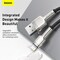 Baseus USB-A to Lightning-Fast Charging Data Transfer Cable Cafule Series Braided Nylon 2.4A for iPhone 13 Pro/13 Pro Max/13/13 mini, iPad 9, 12 mini/12/12 Pro and More (25cm) Black/Silver