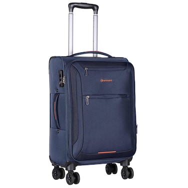 Eminent Expandable Luggage Trolley Bag Soft Suitcase for Unisex Travel Polyester Shell Lightweight with TSA lock Double Spinner Wheels E751SZ Carry On 20 Inch Navy Blue