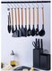 Utensil Set 19 Piece Silicone Kitchenware Heat Resistant Non stick Cooking Tool with Wooden Handles Silicone Cookware Set
