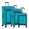 Eminent Unisex Soft Travel Bag Trolley Luggage Set of 3 Polyester Lightweight Expandable 4 Double Spinner Wheeled Suitcase with 3 Digit TSA lock E788 Green