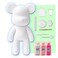 DIY CREATE YOUR OWN UNIQUE ACRYLIC FLUID POURING PAINT BEAR (9 inch - 23 cm) COMPLETE SET, colors: White, Light-Pink, Fluorescent-Pink. Arts and Crafts, Customize Handmade Creative Birthday Gift