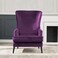 إن هاوس كرسي ملكي بظهرية مجنحة وذراعين منجد بالمخمل - بنفسجي غامق - E7