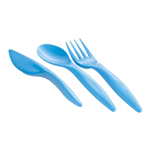 M-Design Lunch Set - 1.1L Lunch Box with 500ml Water Bottle and 3-Piece Cutlery Set - Blue