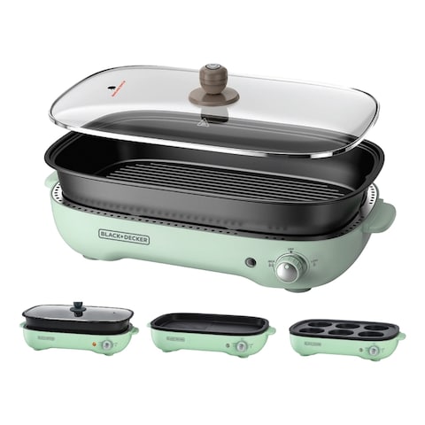Black &amp; Decker Multifunction Hotpot Electric Grill GMF1400-B5 Green and Black 1400W