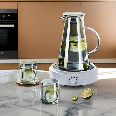 GREY WATER PITCHER 1850 ml WITH 4 GLASSES