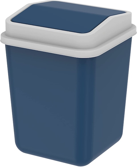 Cosmoplast 15L Swivel Waste Bin with Swing Lid, Pearl Blue
