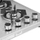 Krypton 2-In-1 Built-In Gas Hob, 4 Burner With Stainless Steel Top, Sabaf Burner &amp; Cast Iron Pan Support, KNGC6320, Silver