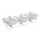 Ascot Ceramic Food Warmer Container White And Silver 26cm 3 PCS
