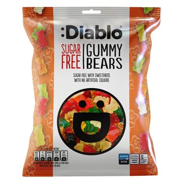 Diablo Sugar Free Gummy Bears Candy 75g