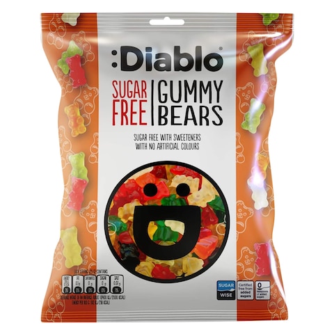 Diablo Sugar Free Gummy Bears Candy 75g