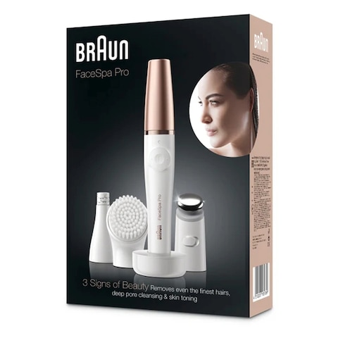 Braun FaceSpa Pro 3-In-1 Face Epilator And Skin Toning System 911 White