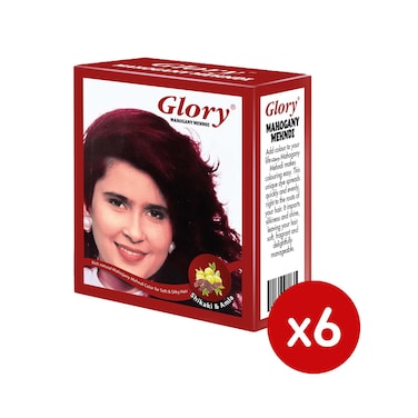 جلوري ماهوجني حنة - 6 قطع - 10 جم