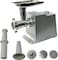 Nobel Meat Grinder With Full Copper Motor And 3 PCS S/Steel Plates-3mm+5mm+8mm, Full Metal Gear Two Speeds Metal Linker + Reverse Function With Accesories, NMG3000 Silver 1 Year Warranty
