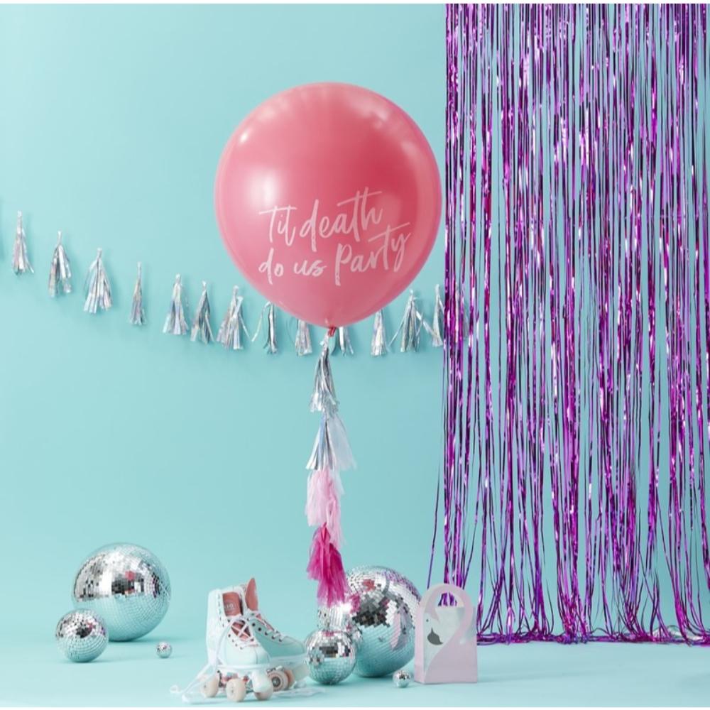 GingerRay - Good Vibes Balloon Kit 36in Balloon Pink With Tassels 1pcs - Pink