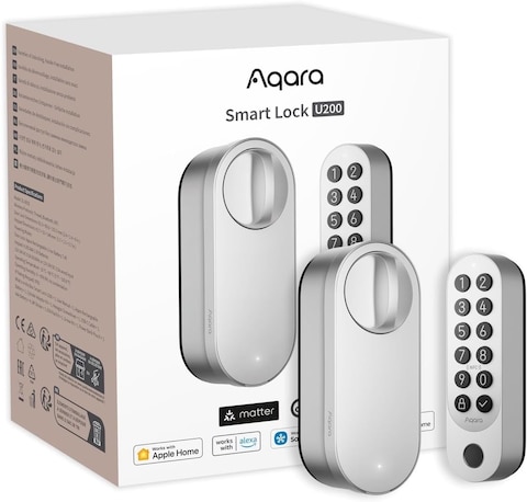 
Aqara Smart Lock U200 ,Matter Retrofit Smart Lock With Home Key Support EL-D02E, SILVER