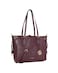 AMICA Colette Women's Tote Bag in High Quality Tote Bag with Gold Charm in Plum Red