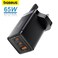 Baseus 65W USB C Charger 3-Port Foldable GaN5 Pro Laptop Charger Type C Fast Wall Charger Plug Compatible With MacBook Pro/Air HP/Dell/Lenovo iPad Pro/Air iPhone 15 Pro Max Galaxy S23 Steam Deck Black