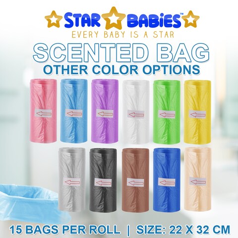 Star Babies Combo Pack (15pcs Dispsosable Changing Mats + 5pcs Scented Bags)