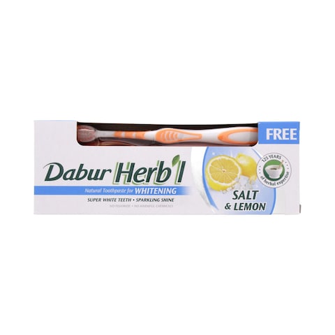 Dabur Herbal Whitening Toothpaste With Brush White 150g