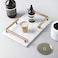 1CHASE&reg; White Marble Tray with L Shaped Golden Handles- Vanity Trinket Tray, Decorative Tray for Bedroom and Living Area, Perfume, Makeup, Jewellery Tray, Serving Tray, Coffee Table Tray&hellip;