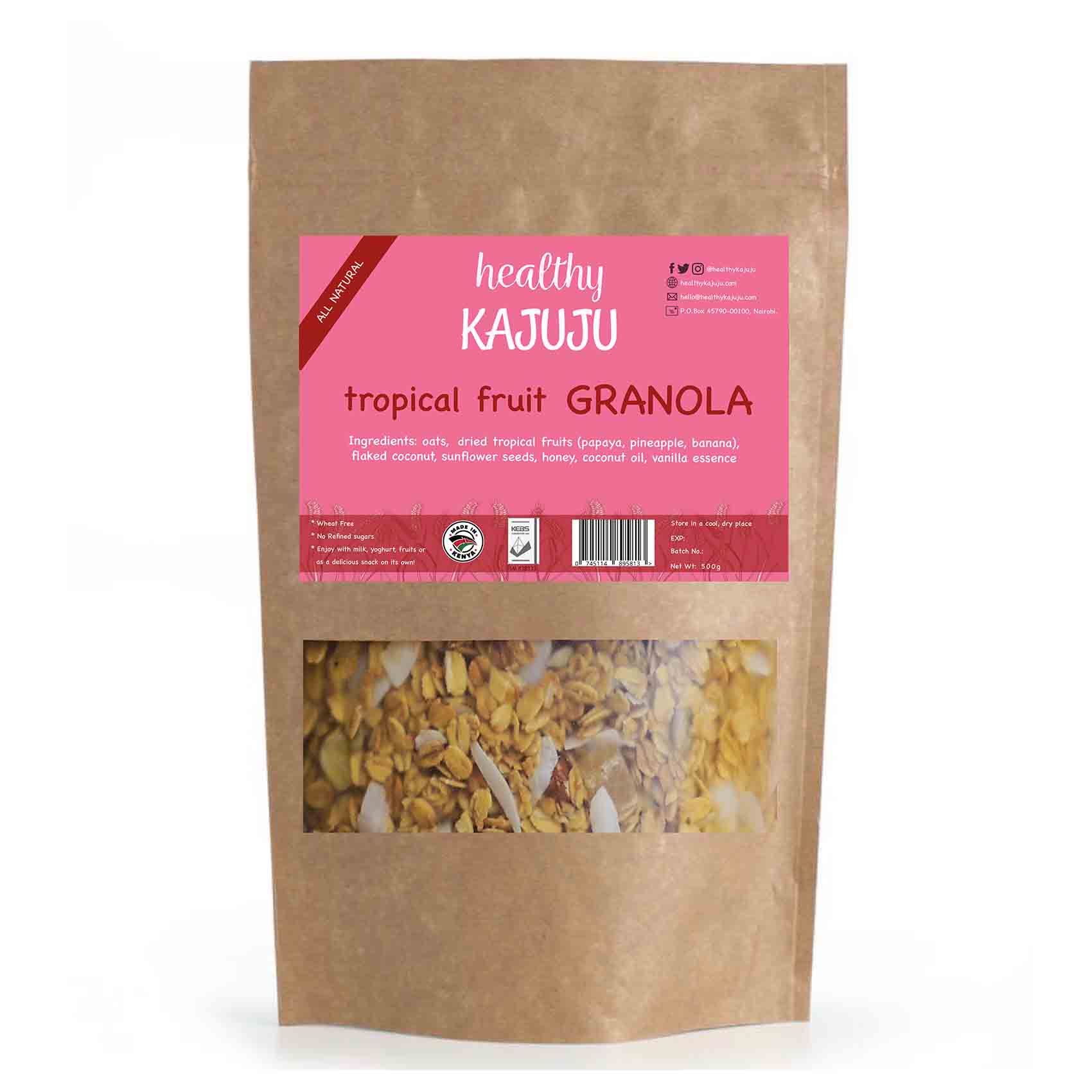 Healthy Kajuju Tropical Fruit Granola 500g