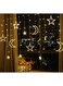 Crescent Moon Star Curtain LED Fairy Lights Yellow 3.5meter