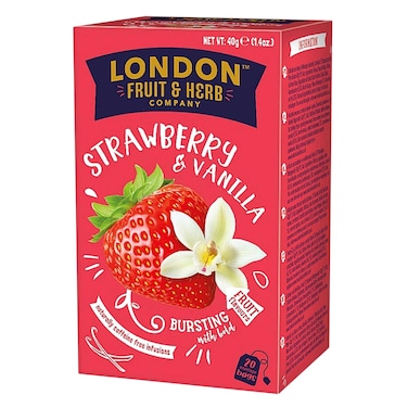 London Fruit &amp; Herb Strawberry And Vanilla Tea Bags 40g (20 Count)
