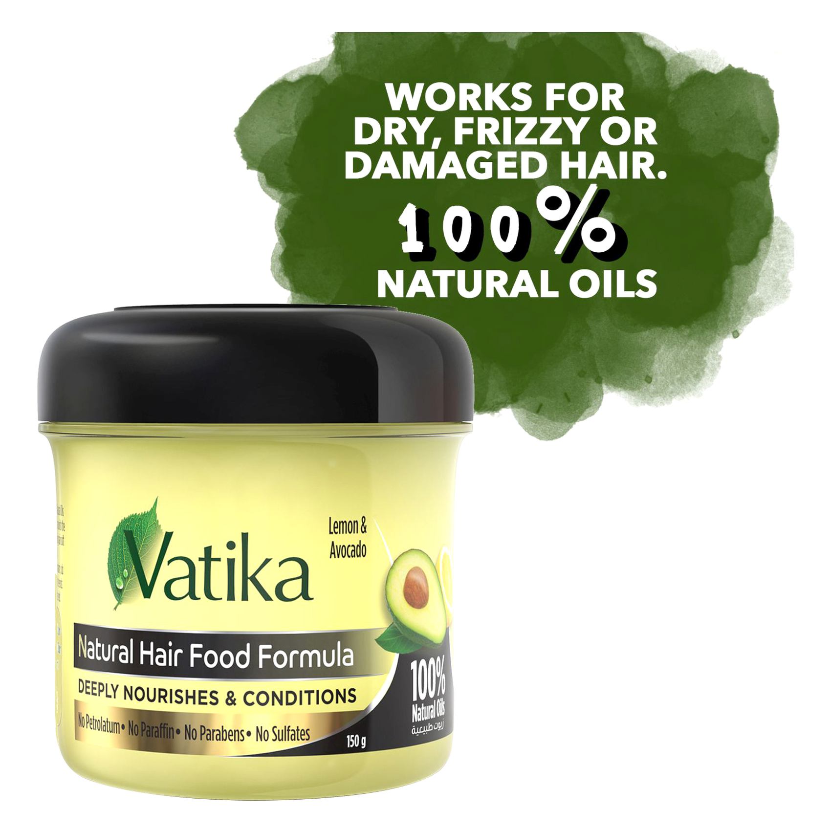 Dabur Vatika Naturals Hair Food With Lemon And Avocado Yellow 150g