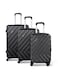 Para John 3-Piece Hard Side Abs Luggage Trolley Set 20/24/28 Inch Black