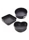 طقم قوالب خبز الكيك مانعة للالتصاق مكون من 3 قطع أسود 26x10x26سم