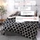 Luna Home Queen size 6 pieces, without filler, black geometric design.