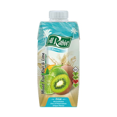 Al Rabie Juice Mixed Fruit Kiwi &amp; Lime 330ml