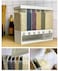 Rubik Rice Storage Container Box And Dispenser, Adjustable Compartments, Easy Press Wall Mounted Dry Food Dispenser Grains Container For Home Kitchen Restaurants (White)