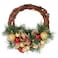 Christmas Rattan Wreath Red &amp; Gold 25cm