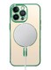 MagSafe Case Magnetic Clear Soft TPU Plating Case Wireless Charging Compatible Shockproof Camera Lens Protection For Apple iPhone 14 Pro Max Green