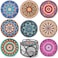 Doreen Coasters for Drinks Absorbent Stone Coasters with Holder Set of 8,Mandala Ceramic Coaster with Cork Base Suitable for Kinds of Cups,4 Inch Gift for Housewarming Birthday Bar Apartment Kitchen X