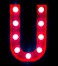 LED Marquee Letter Light Sign Wooden Red (U) 25cm