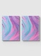 Lowha Spiral Notebook With 60 Sheets And Hard Paper Covers With Liquid Colored Design, For Jotting Notes And Reminders, For Work, University, School