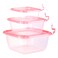 Plastic Food Container Set Pink/Clear 3 PCS