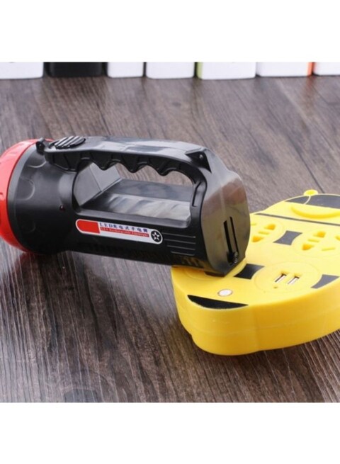 Generic Rechargeable Strong LED Flashlight Black/Red 16 x 8 x 8cm