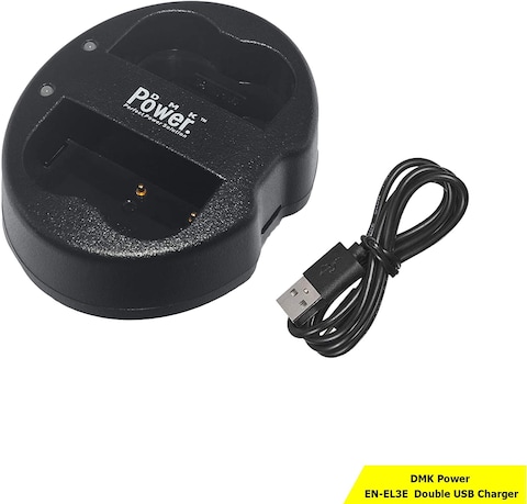 DMK Power EN-EL3e Dual Slot USB Charger for Nikon D50 D70 D70s D80 D90 D100 D200 D300 D300S D700 D900 Digital SLR Camera