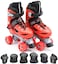 EASY FUTURE Roller Skates Adjustable Size Double Row 4 Wheel Skates Children Skates for Boys And Girls Including Protective Gear Knee Elbow Wrist Red Medium (35-38)