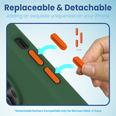 Remson Mag-X Phone Grip Strap with Magnetic Phone Kickstand (Green/Orange)