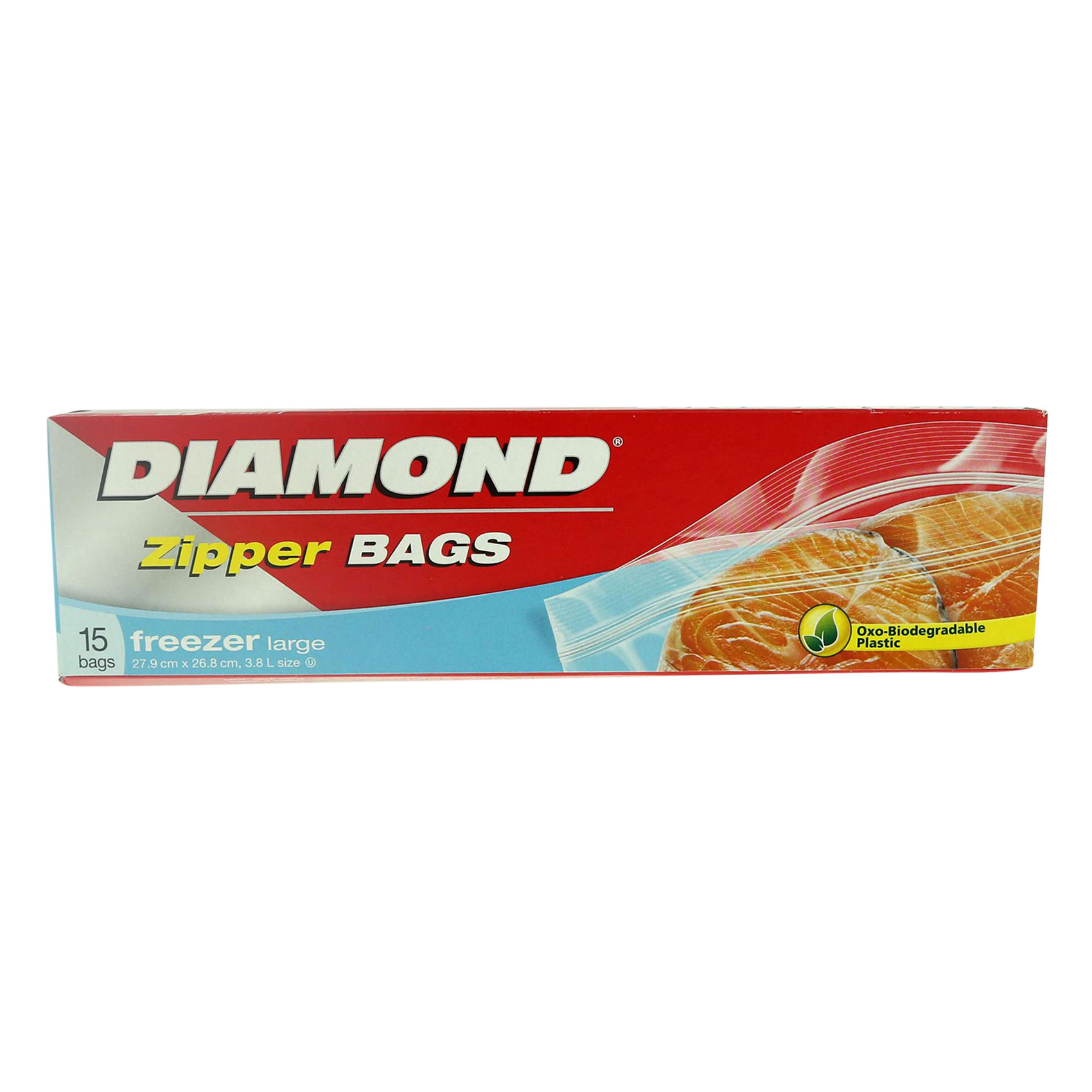 Diamond Freezer Zipper Large Clear 15 Bags